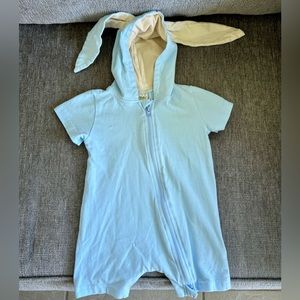 🐰 Easter Bunny Blue Zip Hoodie Onesie with Bunny Ears